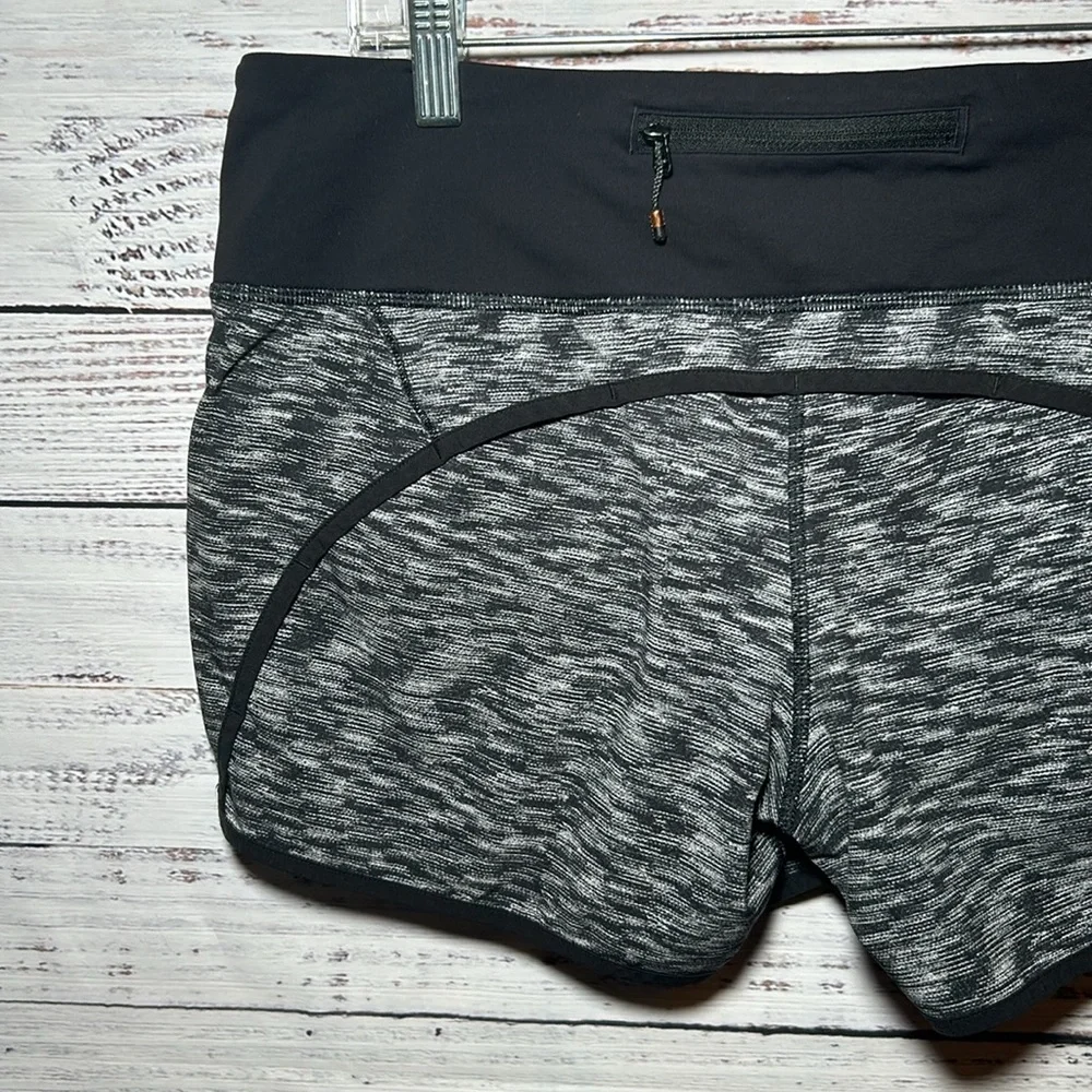 Lululemon Run Times Short *4-way Stretch Dramatic Static White Black Size 10